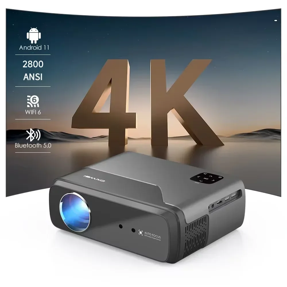 

Портативный проектор 4K UHD Netflix, официальная лицензия Android 11, умный 5G, Wi-Fi, Google Play TV, мини-проекторы для домашнего кинотеатра Dolby