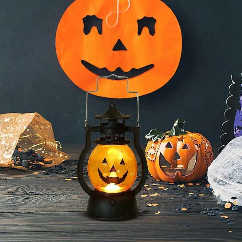 Halloween LED Kürbis Licht Kleine Kürbis Öl Lampe LED Kürbis Laterne Mit Handheld Halloween Kürbis Laterne Batterie Betrieben