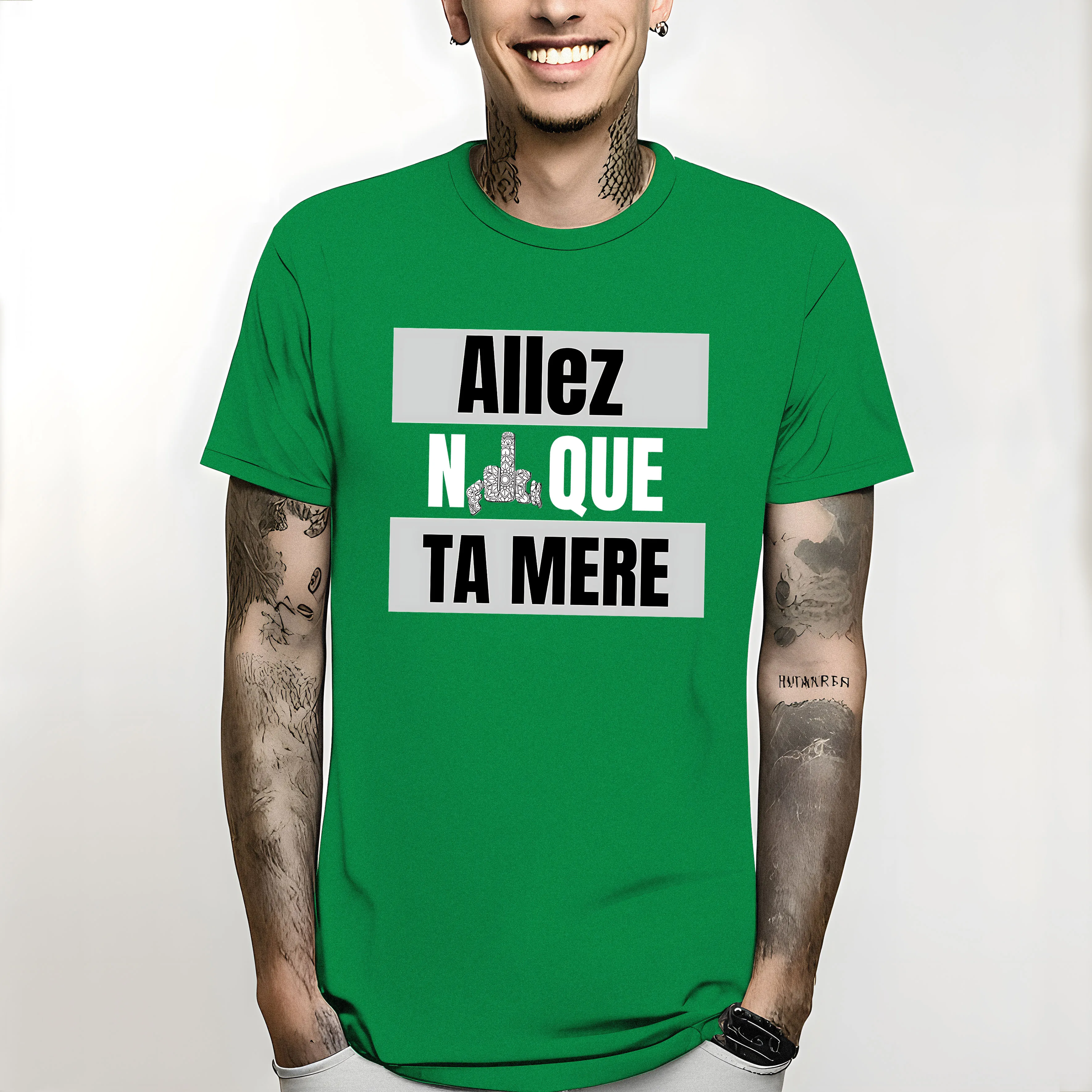 T-Shirt shirts graphic tees summer clothes aesthetic clothes mens graphic t-shirts big and tall Allez n**** ta mère - LACRIM 93