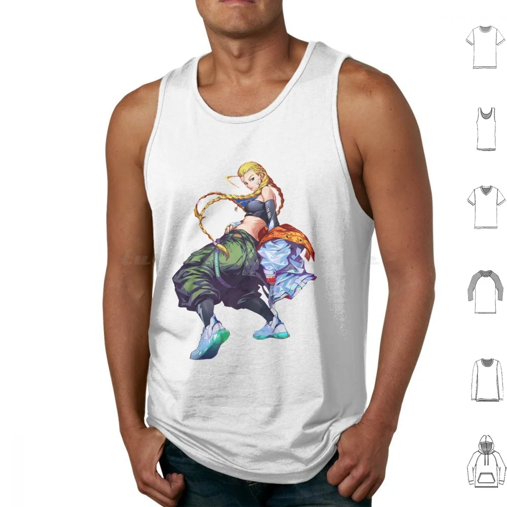 Cammy Musical Tank Tops Print Cotton Cammy Musical Cammy Musical Chun Li Ryu Ken Akuma Fighter Guile 2 Hadouken Vega Blanka