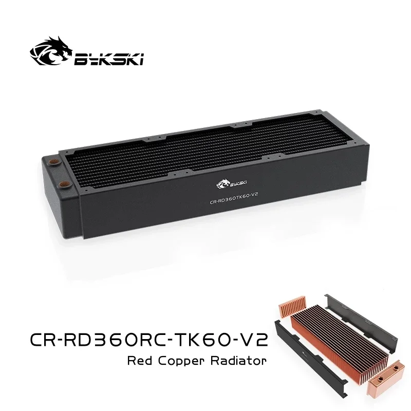 Imagem -02 - Bykski-full Copper Water Cooling Radiator Refrigerador do Computador Dissipador de Calor Canal de Andares 120 mm 240 mm 360 mm Thick pc