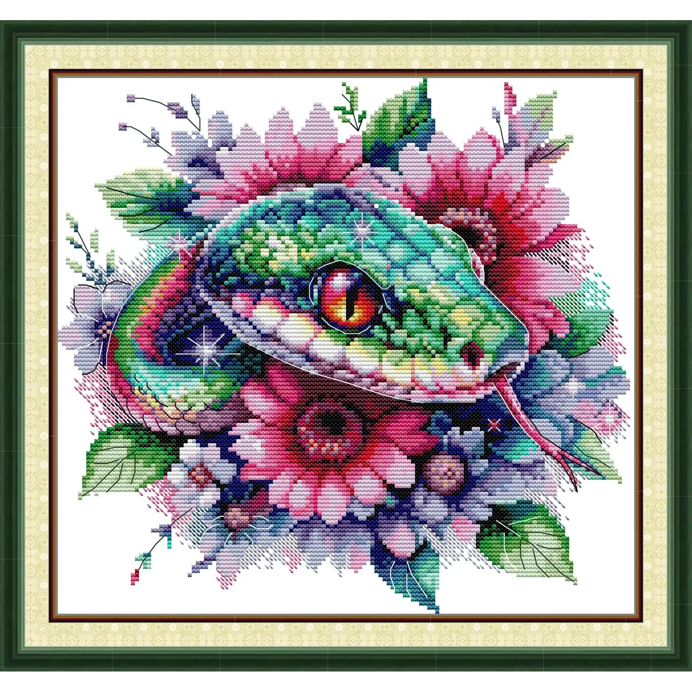 Joy Sunday Pre-printed Cross Stitch Kit  Easy Pattern Aida  Stamped Fabric Embroidery Set-Hydra