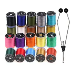 Assorted Thread/Tool Kit 140D Floss Fly Tying Thread for #6~#14 Dry Wet Nymphs Streamers Bobbin Holder Fly Tying Tool