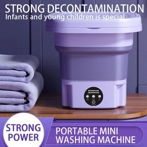 غسالة قابلة للطي مع دلو مجفف جوارب تعقيم بالأشعة فوق البنفسجية ملابس داخلية تنظيف مهجع السفر الاتحاد الأوروبي الولايات المتحدة 8 لتر أغلب 6 غسالات ملابس مبيعا - رقم 1