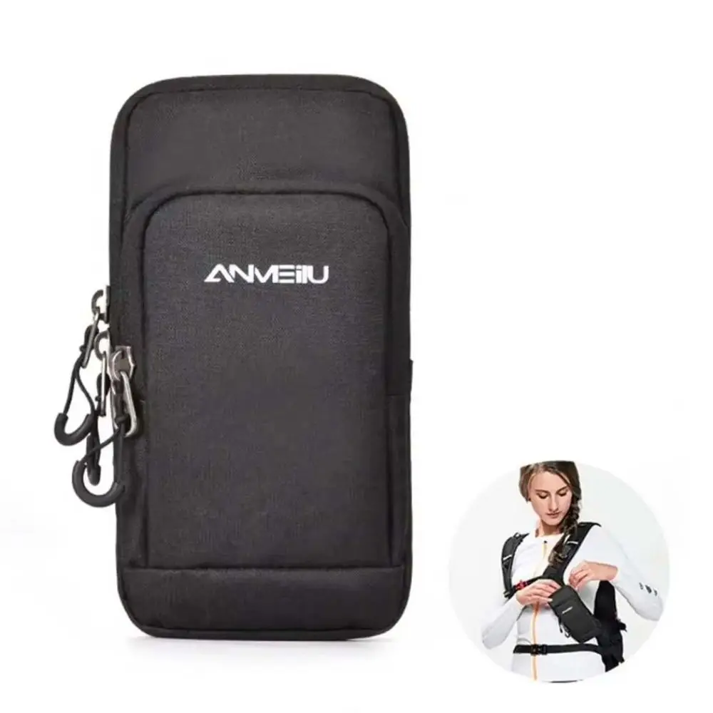 

Universal Fastener Type Smartphone Bag Double Layer Belt Holder Cell Phone Pouch Waterproof Black Phone Storage Bags Men Women