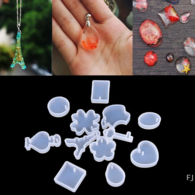 

[YU]12Pcs/set Holes Key Waterdrop Silicon Mold Mould Resin Jewelry Making DIY Craft