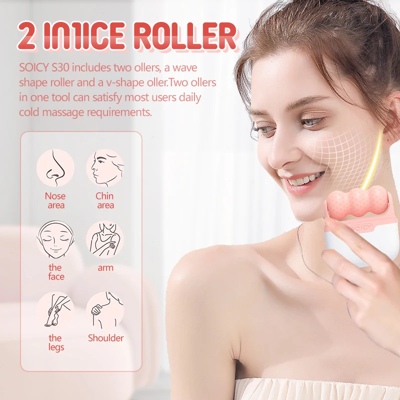 Facial Massager Roller Icecold Massager Antiwrinkle Roller Facial Lifting Analgesic Relaxing Firming Roller Massage