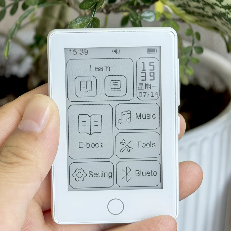 Famue E-Ink MP3 Player with Bluetooth 5.4 | 2.7" Mini eBook Reader, Voice Recorder, FM Radio & 64GB Storage – Eye-Friendly E-Pa