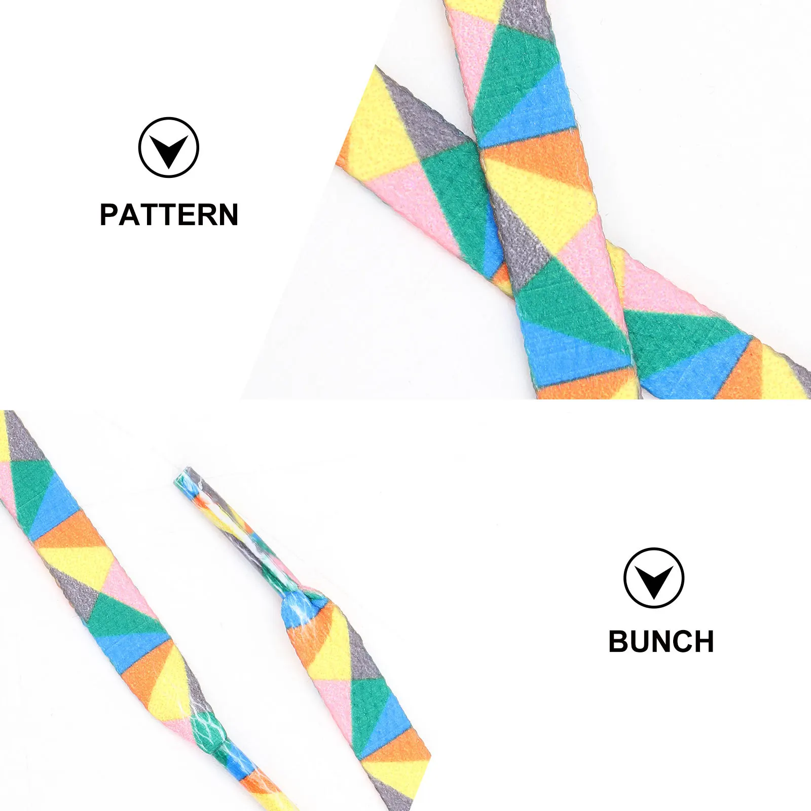 

1 Pair Colorful Flat Shoelaces Thickened Polyester Durable Elastic Shoe Ties For Sneakers Running Shoes Boots Rainbow Shoelace
