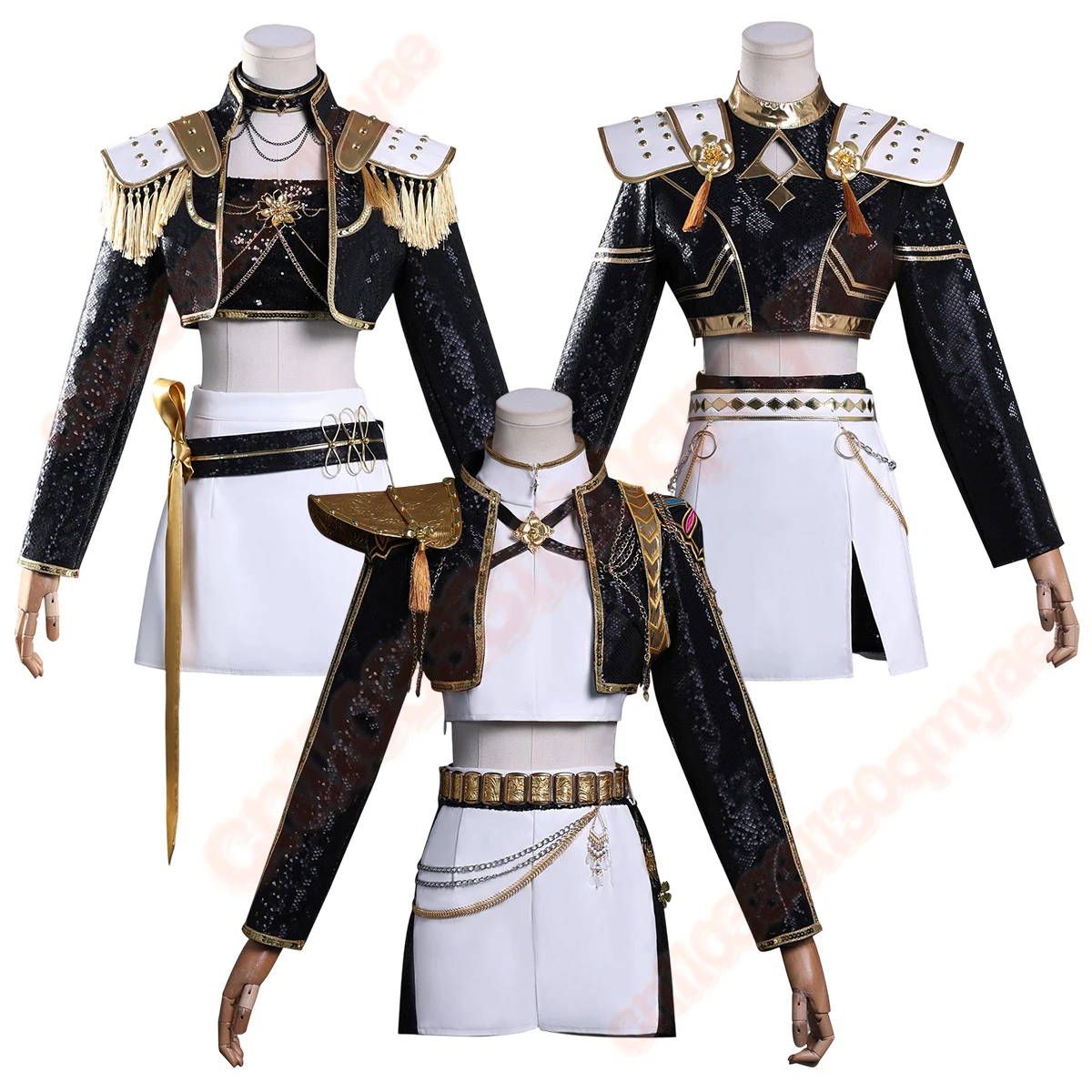 Crianças kpop caçadores de demônios anime rumi zoey mira cosplay traje jaqueta saia preto desempenho palco uniforme dia das bruxas natal