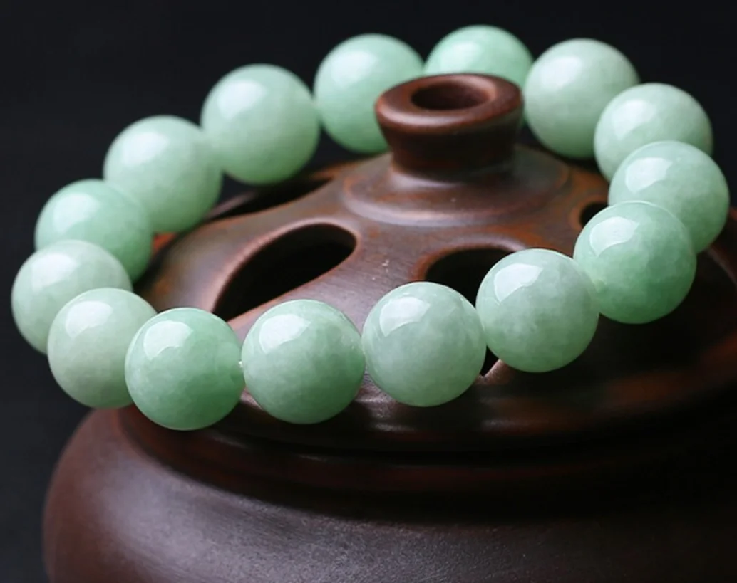 Fine Jewelry Natural Jade A+ Jadeite Ice Glutinous Bead Bracelet For Men And Women view 5