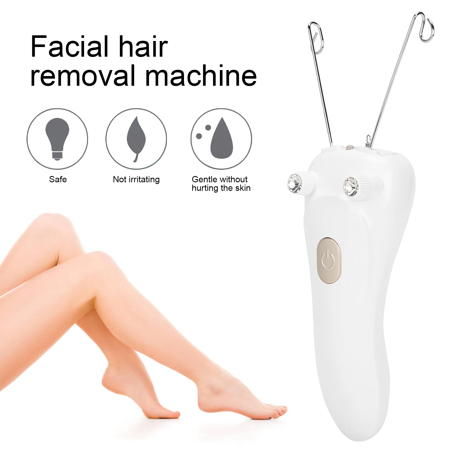 USB شحن الكهربائية القطن الموضوع لنزع الشعر الوجه الجسم آلة إزالة الشعر جهاز آلة لنزع الشعر الوجه #2