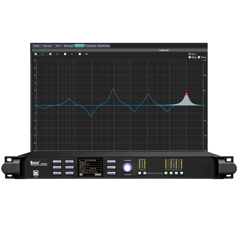 

LM824RT Professional Stage Show DSP Processor 96K Stereo Stage Equalizer 2In4 Out Audio Digital Processor Equipment