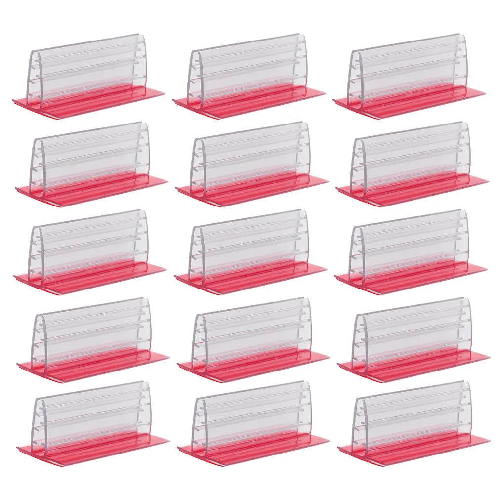 

30Pcs Mini PVC Self Adhesive Sign Holder Compact Desk Organizer for Labels Cards Receipts Photos Office Store Exhibition Use