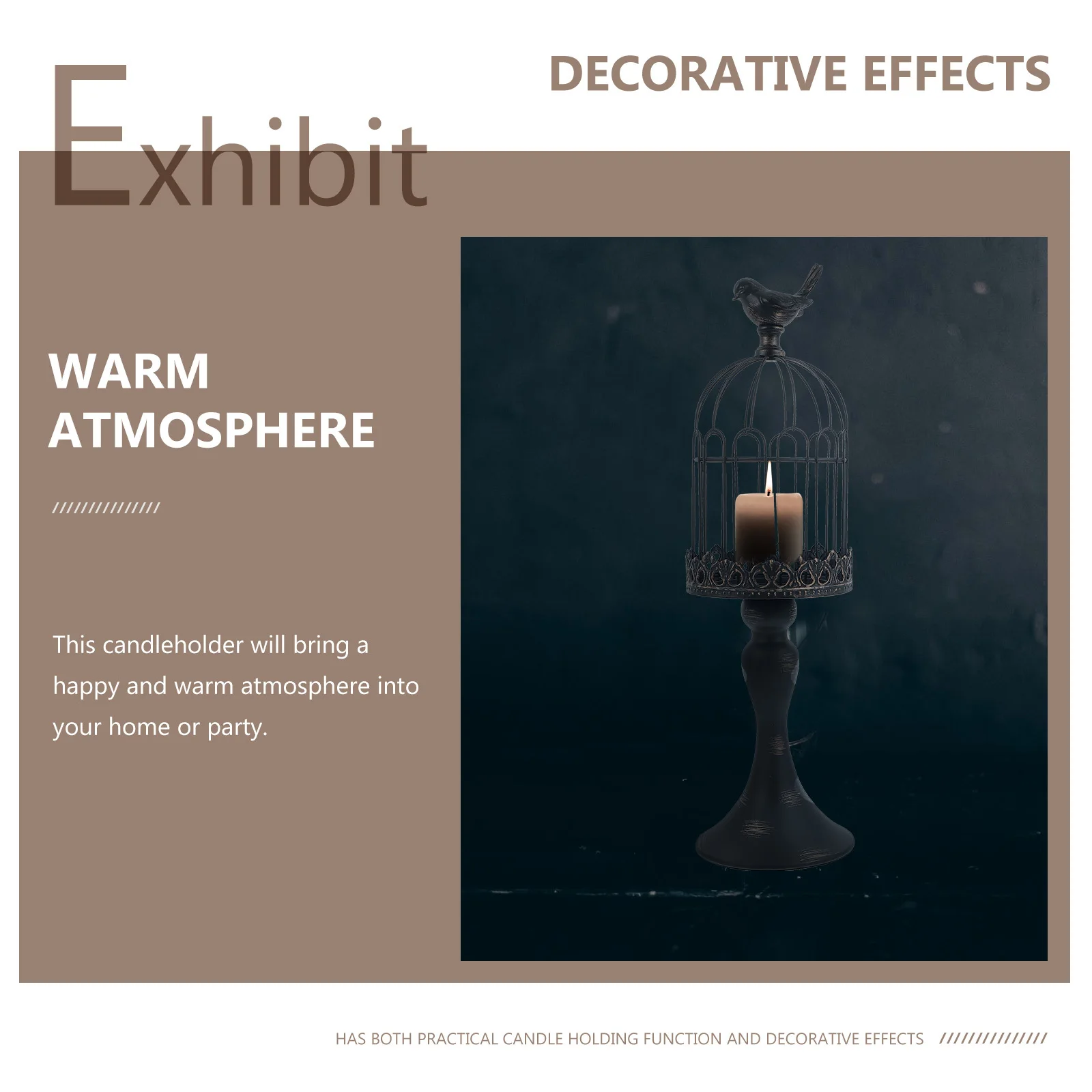 

1pc Cage Holder Vintage Table For Home Party Desktop Holder Decor Adorn Housewarming Gift Home Decor