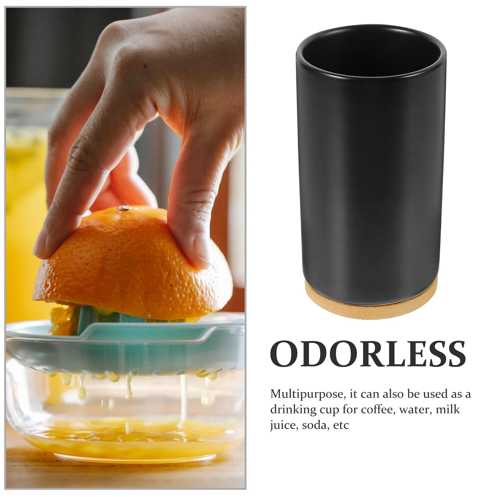 

Ceramic Toothbrush Holder Bathroom Countertop Cup - Multipurpose Tooth Rinsing Cup for Home Office Hotel Travel Use