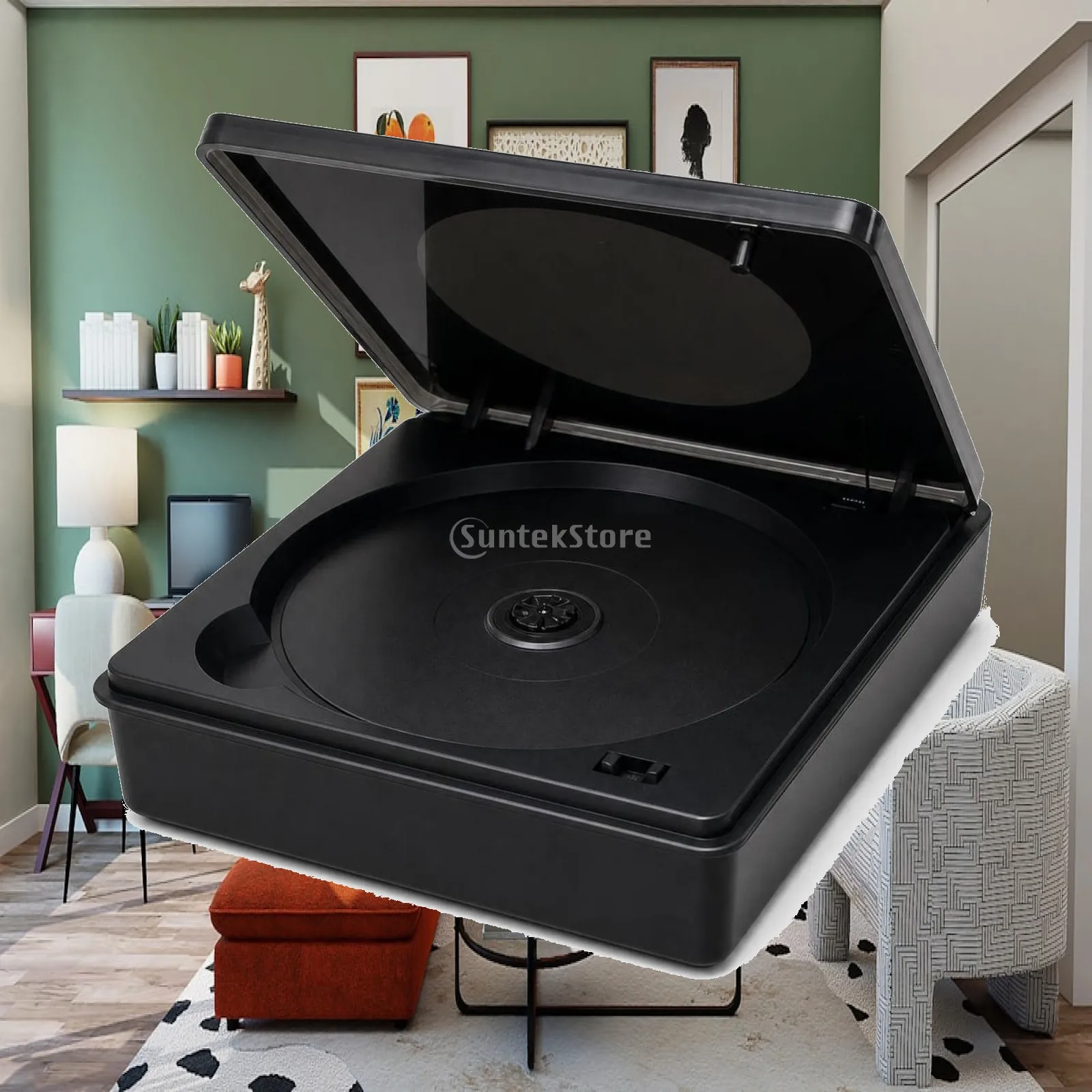 Compact Auto CD Player External USB Connected Plug and Play Unit with Transparent Lid for Factory Audio