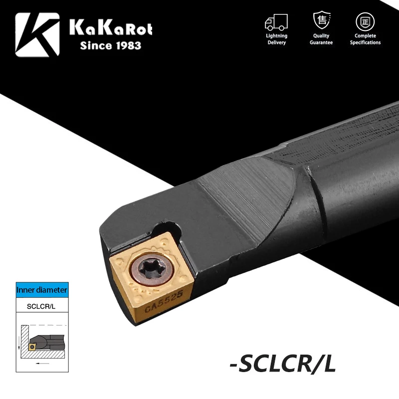 

KaKarot Internal Turning Tool Holder S12M-SCLCR09 S14N-SCLCL09 S16Q-SCLCR09 S25R-SCLCL09 Carbide Inserts CCMT09 Lathe