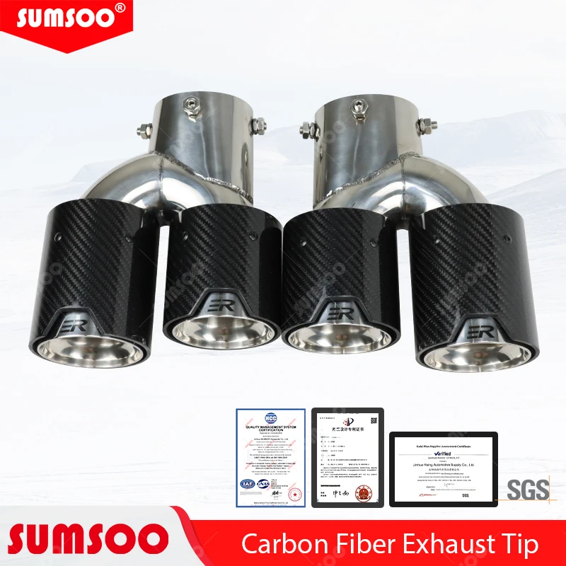 ปลายท่อไอเสียคาร์บอนไฟเบอร์อัปเกรด1คู่สำหรับ G20 BMW G21 340 G23 440 G42หัวฉีด240i อุปกรณ์เสริมรถยนต์สำหรับท่อไอเสีย