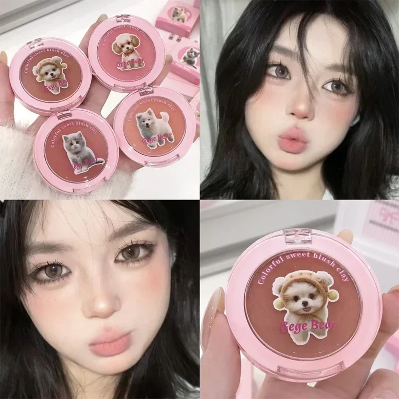 Matte Pink Face Blush, Paleta De Bochecha De Mousse De Lama, Rose Cherry Bochecha Tint Blush, Peach Rouge, Sombra De Contorno