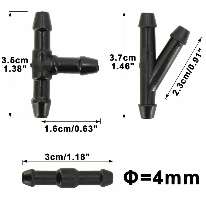 Anti-Leak Heavy Duty Car Wiper Washer Hose 2M+18pcs Connectors Jet Tube Pipe Nozzle Pump Car Wash Maintenance Tools