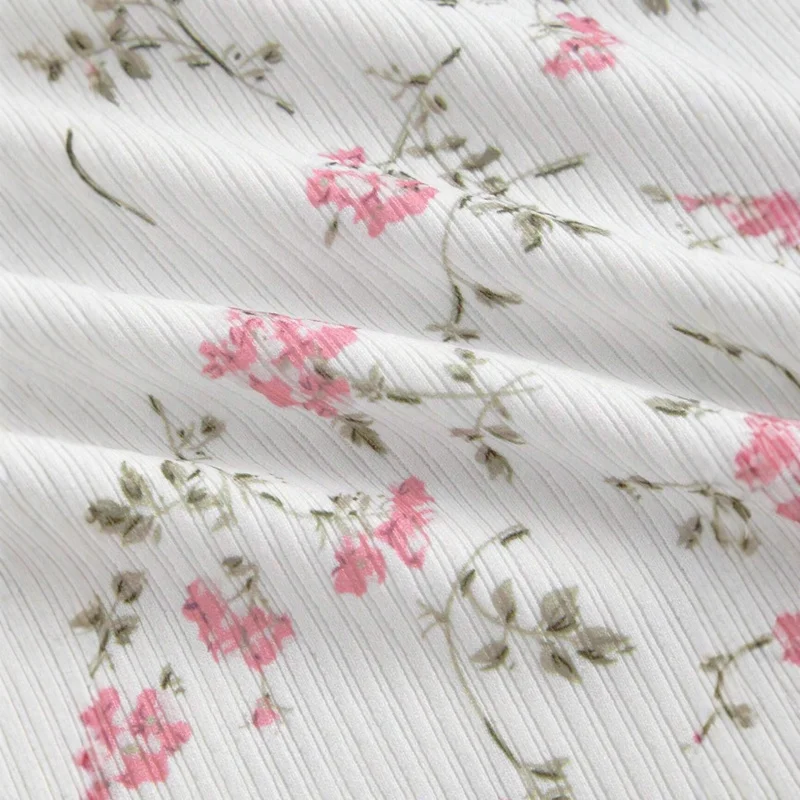 Top estivo da donna con reggicalze slim fit con stampa floreale dolce e finiture in pizzo con decorazione ARCO Top femminile casual senza schienale sexy