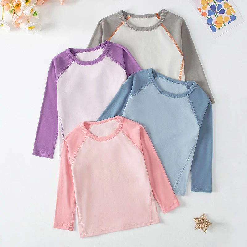 4-Piece Children's Autumn/Winter Warm Splicing Multi-Color Suitable For Both Boys/Girls Casual Daily Comfortable Pajamas Long