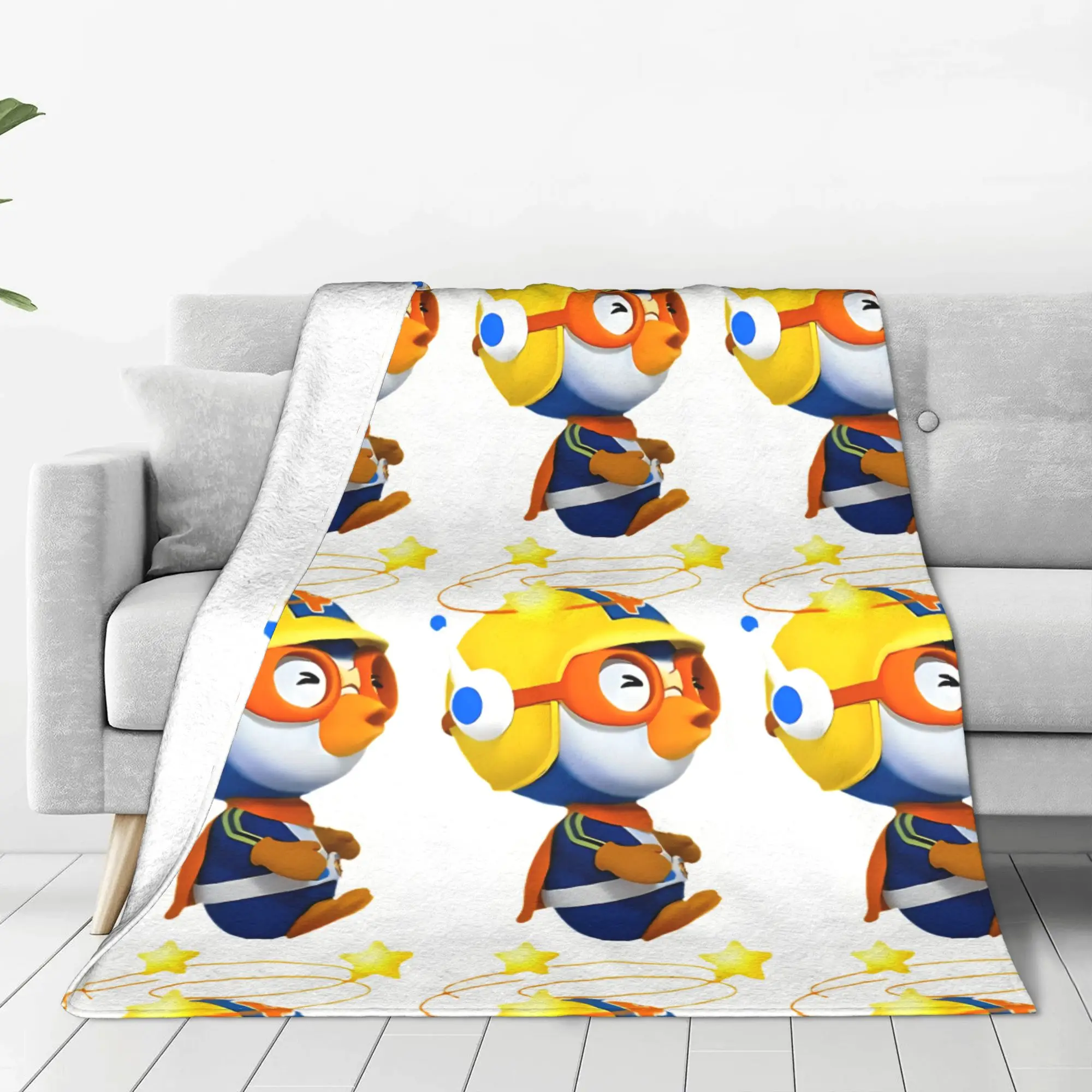 1PC Cartoon  Movie P-Pororos Home Room Decorations Winter Blankets For Adults Bedding Home Interior Sofa Knee