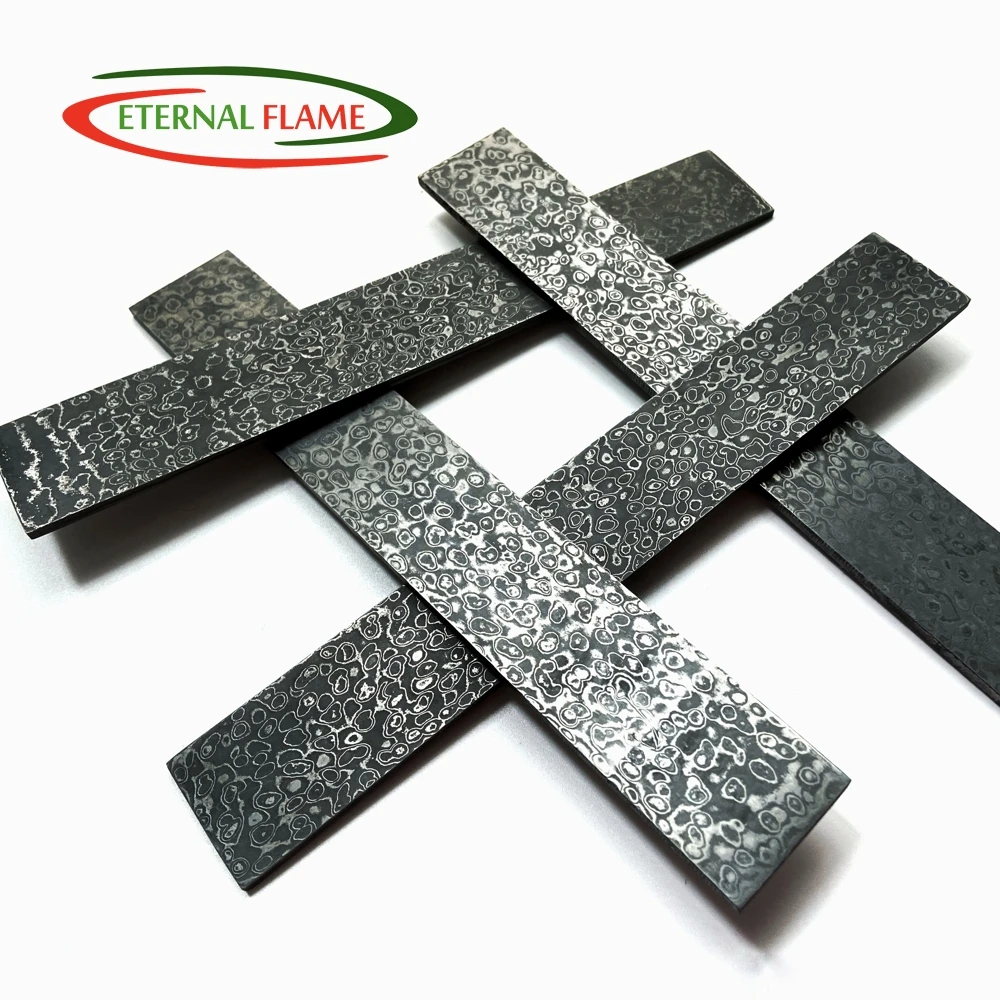 Sandwich Damascus Steel Billet Sheet Plate Bar para Fazer Facas Faça Você Mesmo Knife Blade Material em Branco Tem Sido Tratamento Térmico