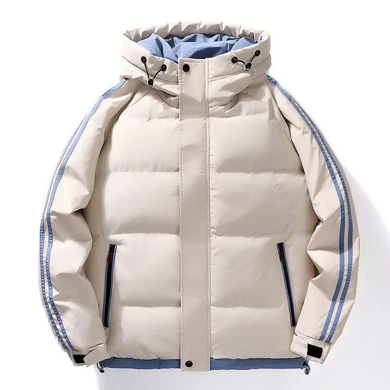 

Parka Jackets Men With Hood Men Clothing Couple Winter Warm Patchwork Stand Collar Oversize Parkas Outdoor Windproof Thick Parka