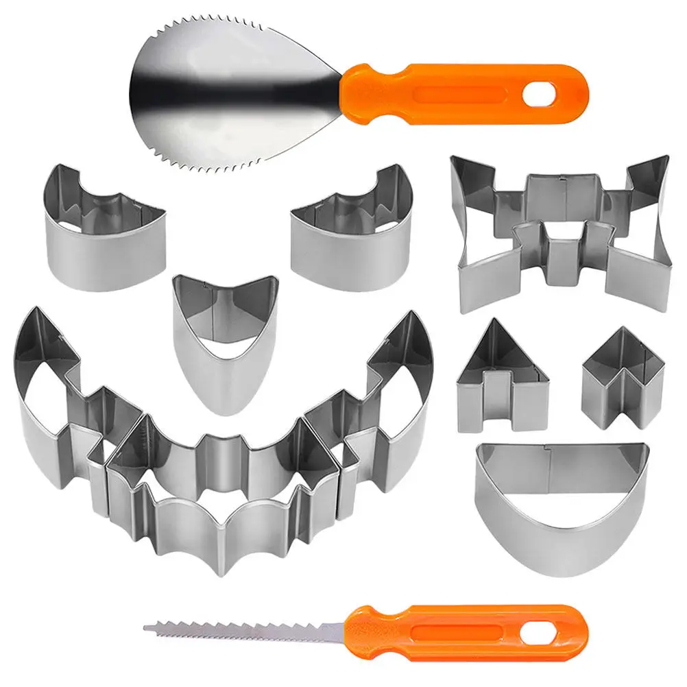 1Set Halloween Pumpkin Carving Tools Kit Safe Easy-to-Use DIY Carving Set for Family Festive Pumpkin Light-Up Decorations
