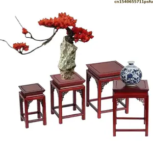High Quality Wooden Vase Flower Pot Sorting Table Stand Bonsai Holder Plant Decorative Shelf Tea Pedestal Standing Flower Base