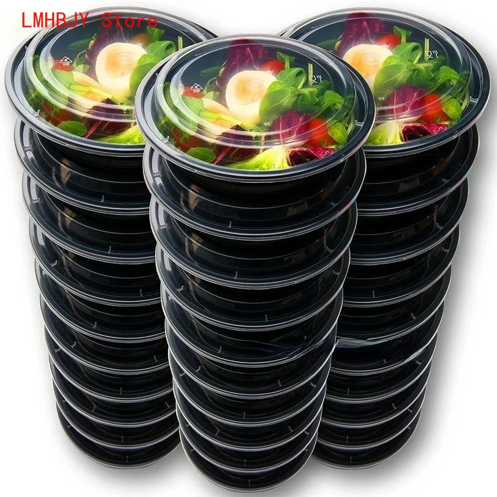 Meal Prep Containers Plastic Food Containers with Lids Outdoor Portable Bento Lunch Box, 1Compartment Round Lunch Box