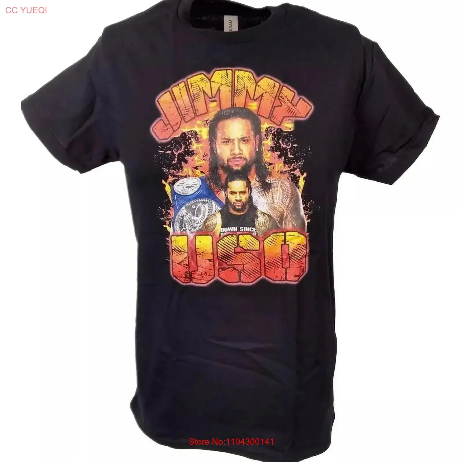 Jimmy Uso Orange Fury Mens Black T shirt vintage Washed fashion Soft Stylish Slightly homme graphic Breathable designer clothes