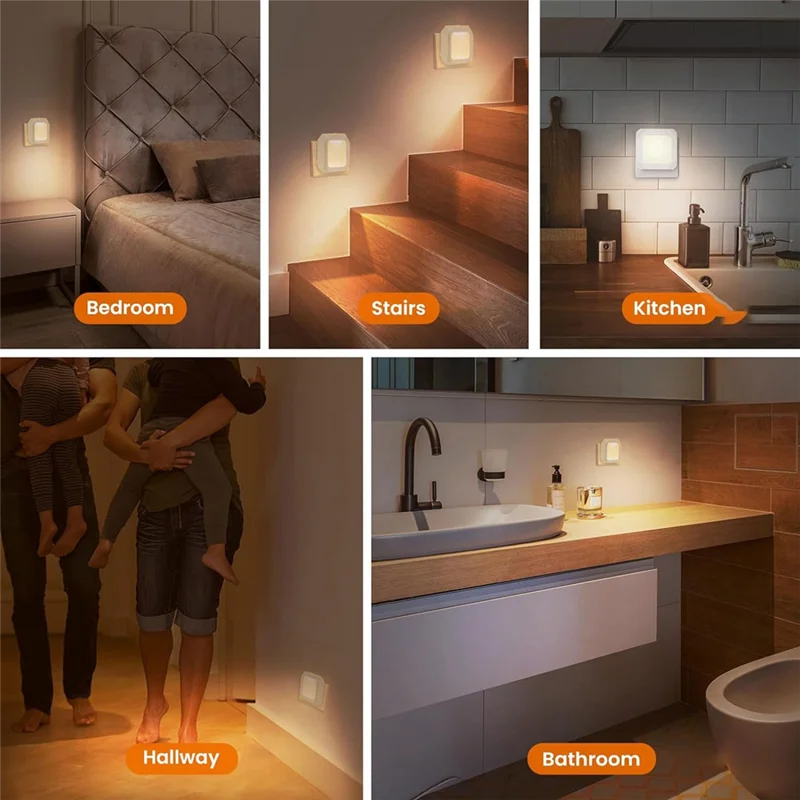 BHTS-2Pcs LED Night Lamp Lights Stepless Dimming Wall Lights For Home Bedroom Corridor Aisle Room Light Control