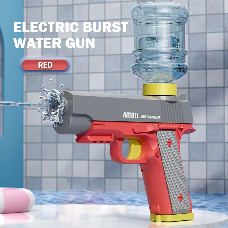 Electric Water Gun Large Capacity Toy Gun High Pressure Strong Water Play Outdoor Games for Swimming Pool Children Boys Kids