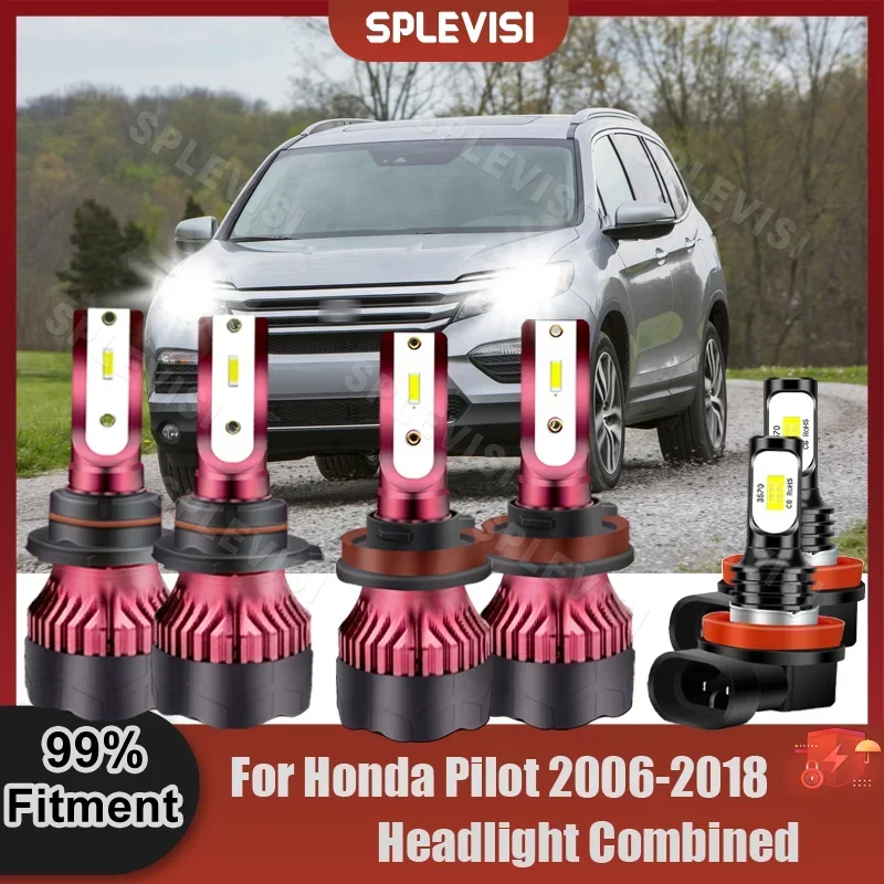 

Car LED Headlight High Low Beam Fog Lamp Bulbs For Honda Pilot 2006 2007 2008 2009 2010 2011 2012 2013 2014 2015 2016 2017 2018