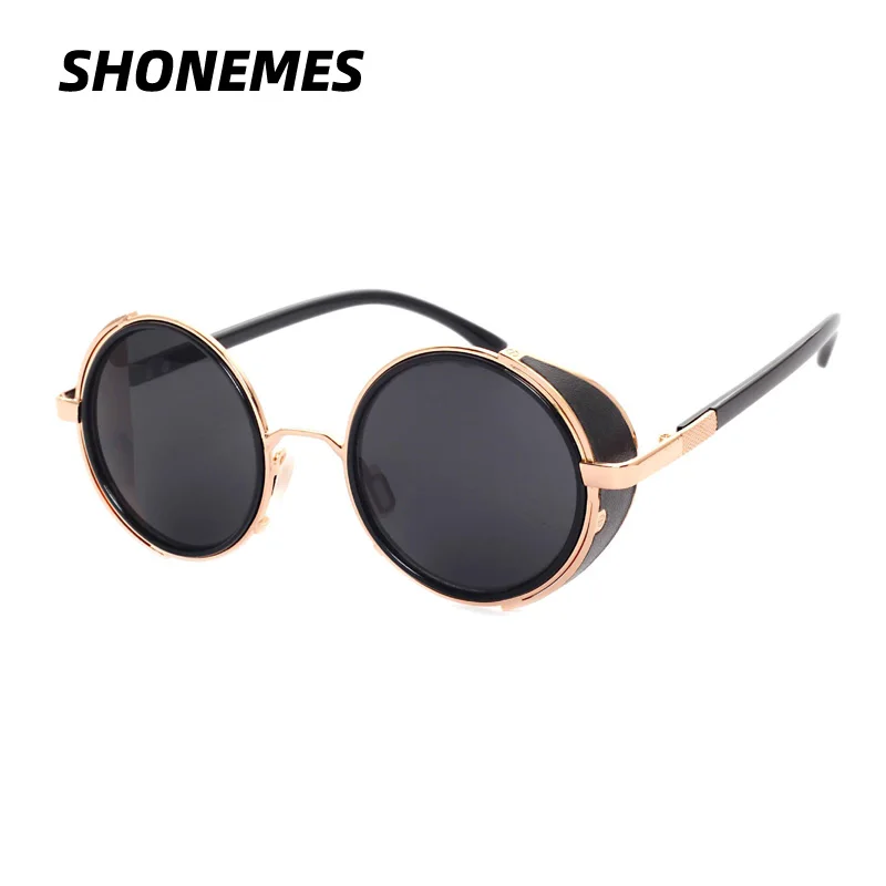 

SHONEMES Steampunk Sunglasses Retro Round Sun Glasses Metal Frame Outdoor UV400 Shades for Men Women