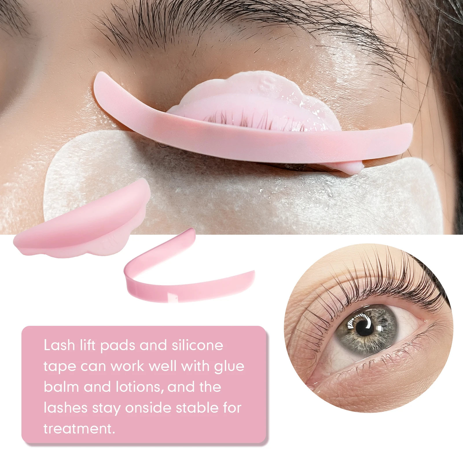 PERMANIA 17PC ラッシュリフトパッドラッシュリフトバーム液体シリコーンパッド再利用可能なラッシュパーマカバーまつげパーマキットメイクアップツール