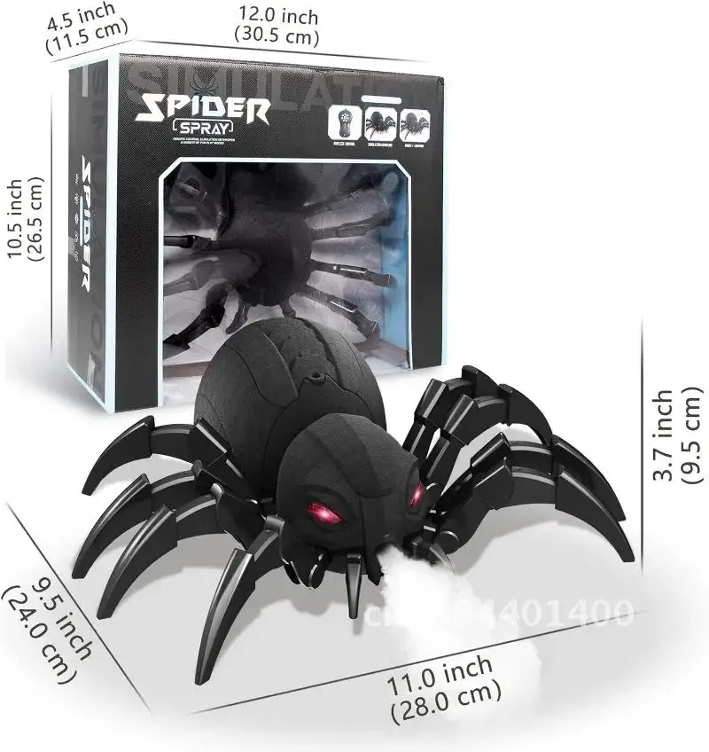 Robô aranha rc, brinquedos de aranha com controle remoto, spray/luz/música, presentes para meninos de 6 a 12 anos, brinquedos de páscoa de halloween para crianças