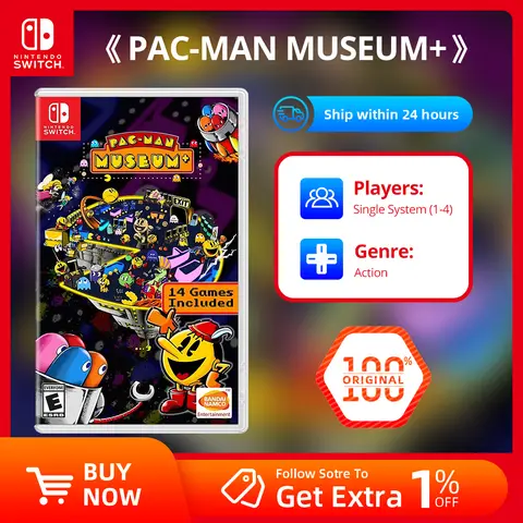 Nintendo Switch Game Deals - PAC-MAN MUSEUM+ - Games Physical Cartridge Support TV Tabletop Handheld Game Mode