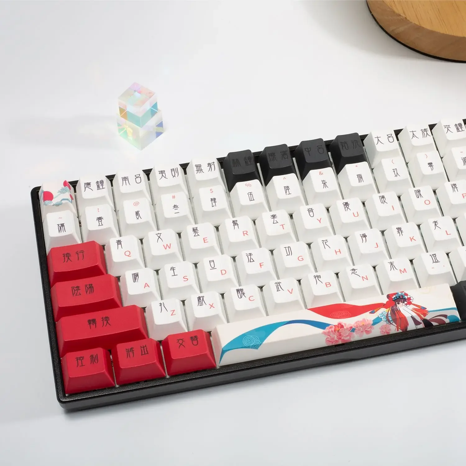 Huadanniang keycap pbt التسامي 128 مفتاح النمط الصيني الأصلي ارتفاع المصنع غطاء لوحة المفاتيح الميكانيكية #5