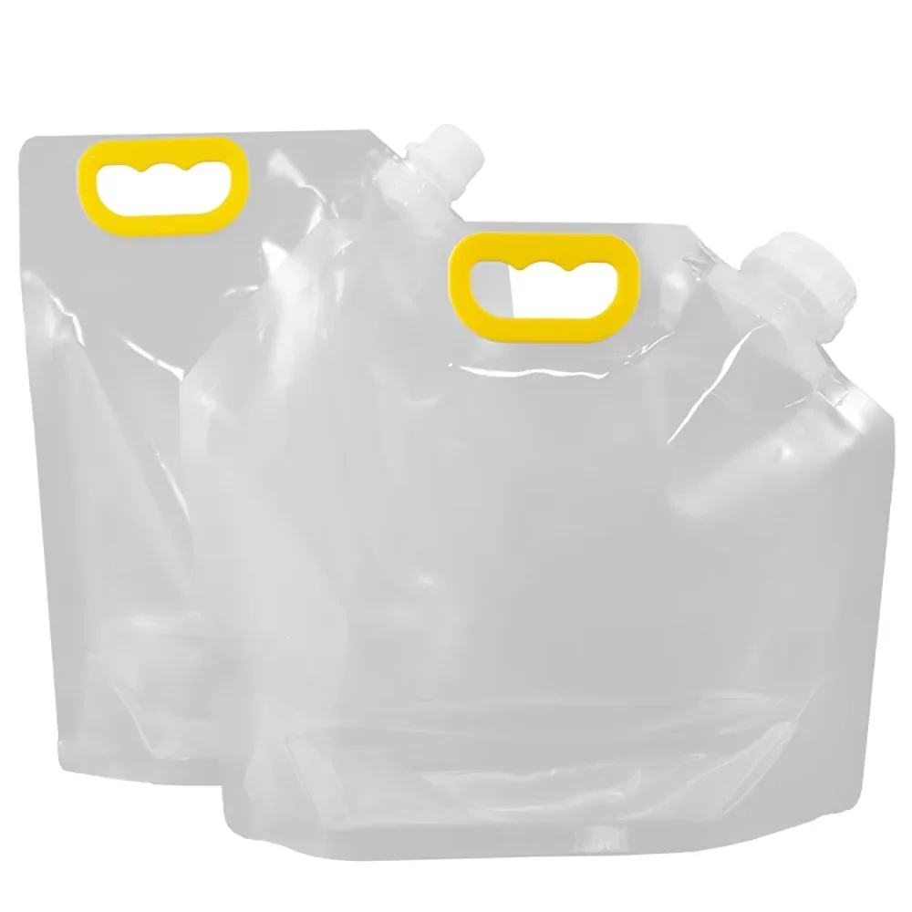 10pcs Transparent 1.5/2/3/5L Stand-up Plastic Grain Drink Spout Pouches for Beer Beverage Liquid Juice Milk Oil Packaging Bag