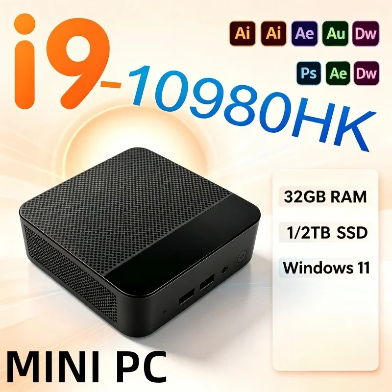 Energy Saving Compact Desktop Mini Host Intel I9 10980HK Windows11 16GB RAM 1TB/2TB SSD WiFi6 BT5.2 4K Gaming Office Study PC