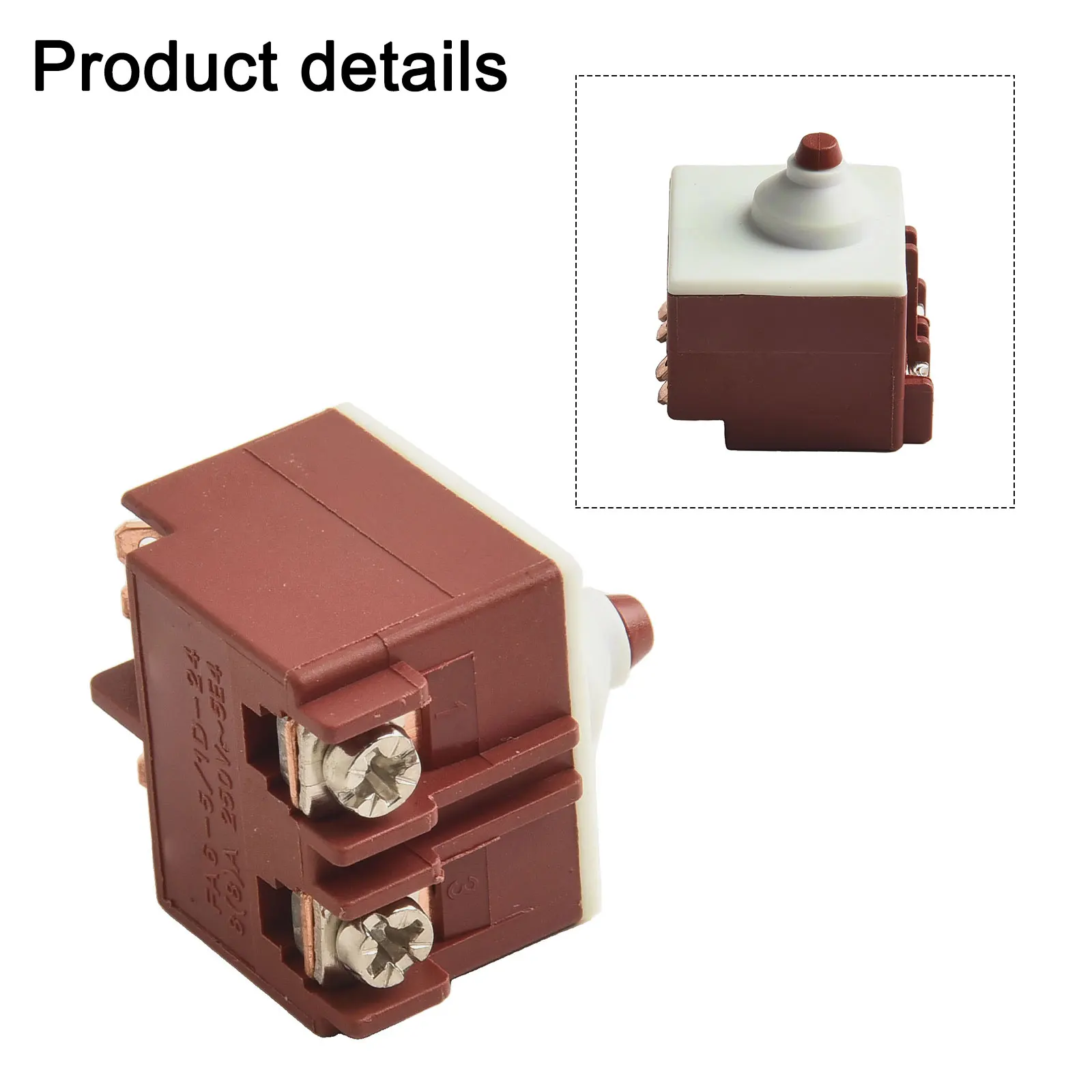 For Bosch GWS67100 Compatible Power Tool Switch DPST NO Push Button AC250V 6A 125V12A for Angle Grinder Replacement