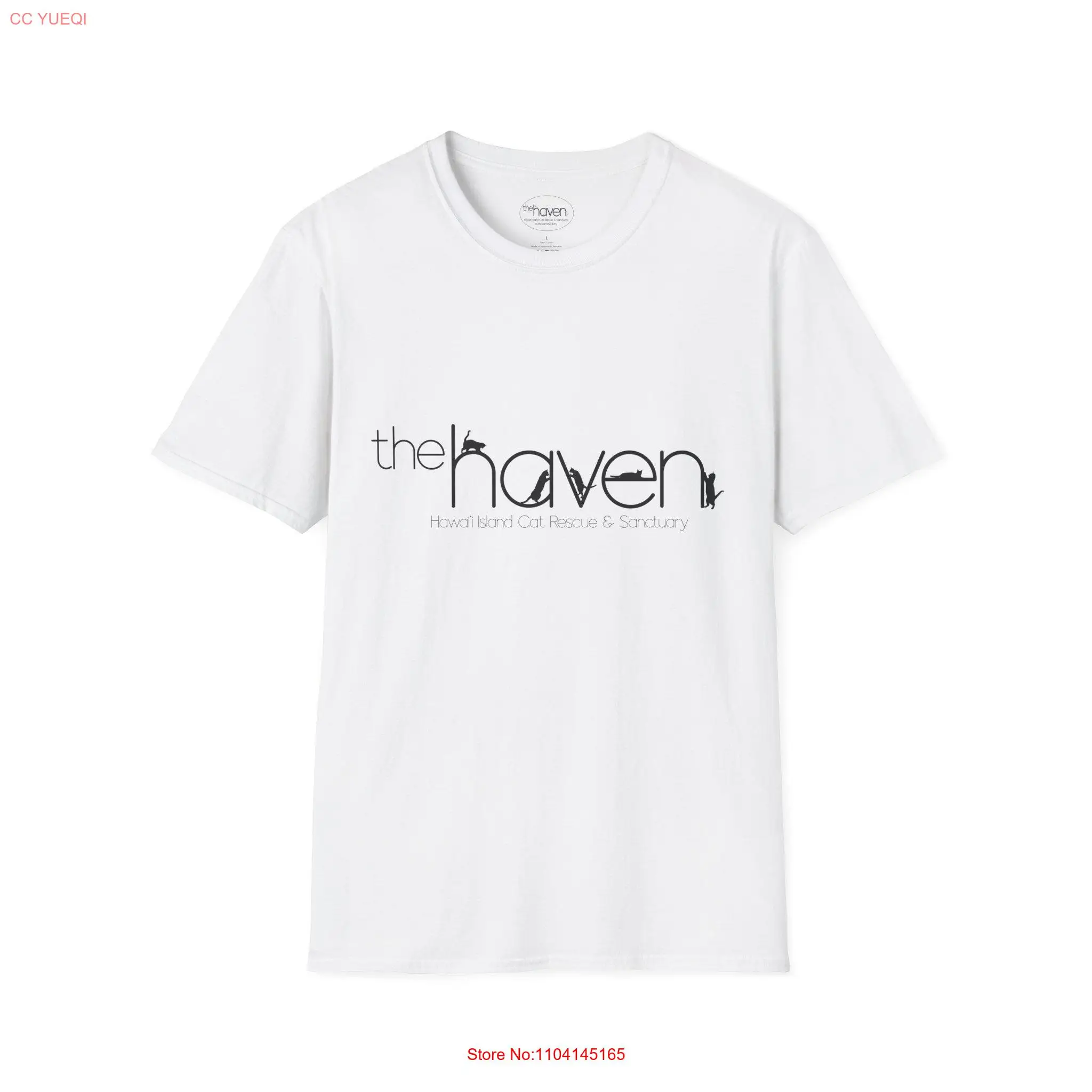 The Haven Logo T Shirt Support Hawaii Island Cat Rescue Sanctuary 100 Cotton Sizes XS 5XL long or short sleeves