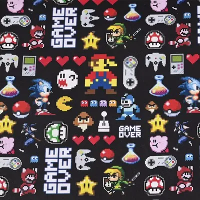 Bandai Super Mario Game Over 100 Cotton Fabric DIY Patchwork Textile Tissu Home Clothing Sew Dress Material