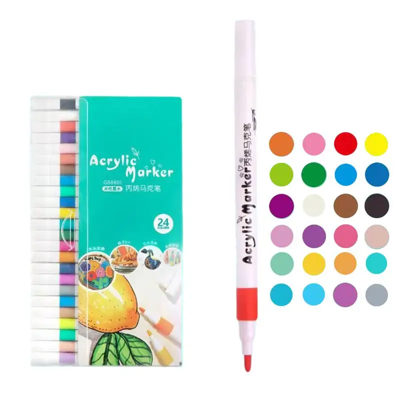 Rock Painting Art Paint Markers Acrylic Colors Painting Pens Waterproof Colors Painting Markers Set for Fabric Porcelain Glass