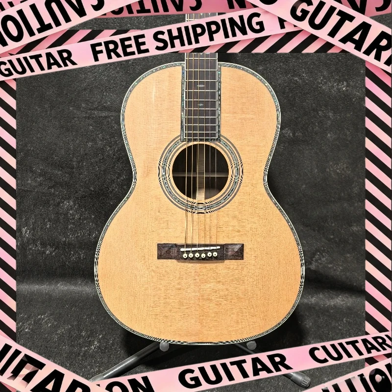 00042 Folk Guitar 39 Inch Wooden Shell Style Spruce Solid Top Balanced Warm Sound Finger Playing Recording Gift Beginner