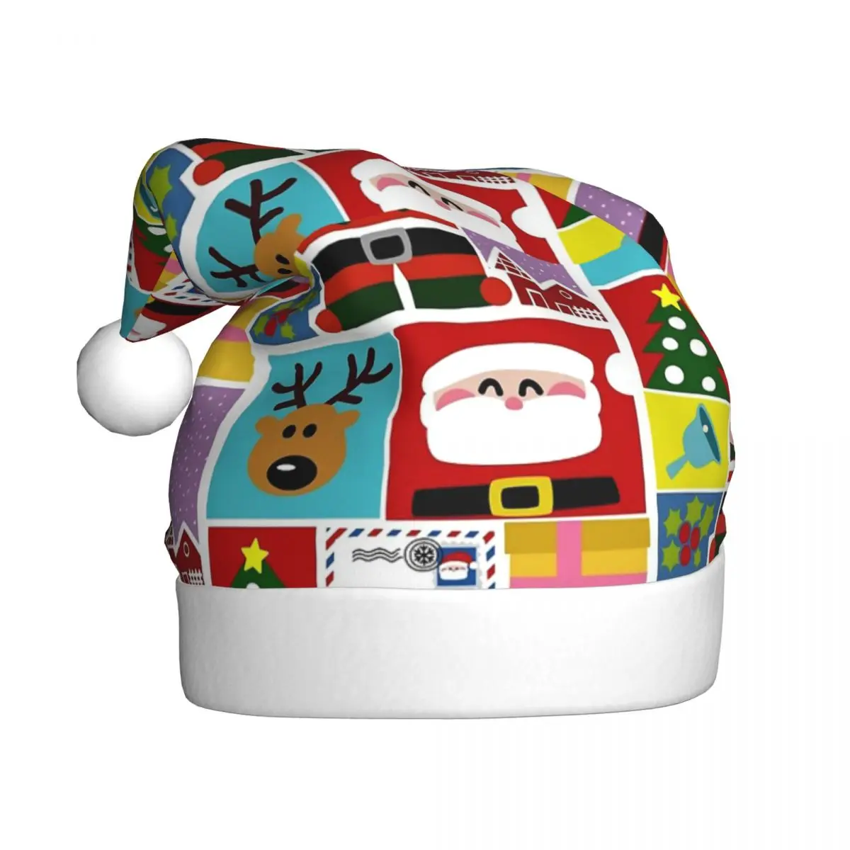 Xmas Pattern Plush Kawaii Christmas Hats for Adult Men Women Merry Christmas Santa Santa Hat Cap Xmas Gifts